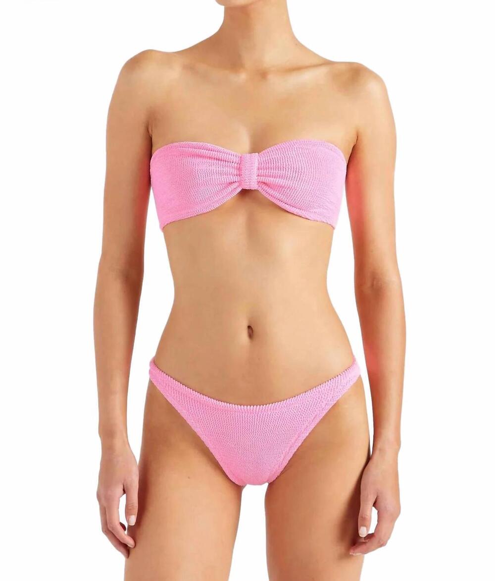 NEW HUNZA G jean bikini set in bubblegum